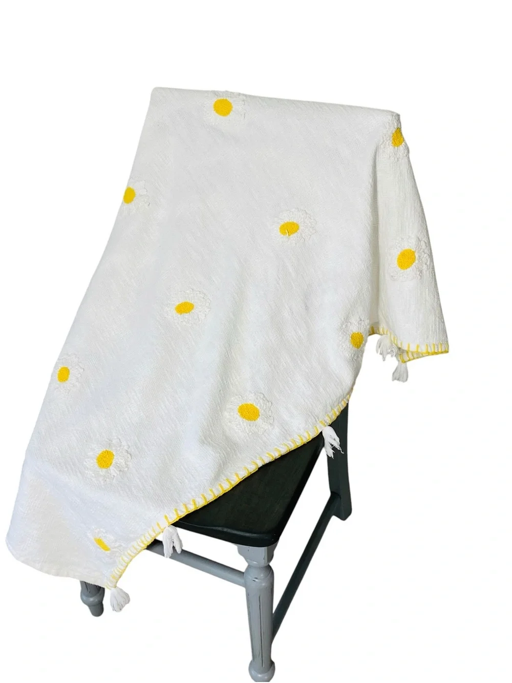 RACHEL ZOE Floral Embroidered Throw Blanket